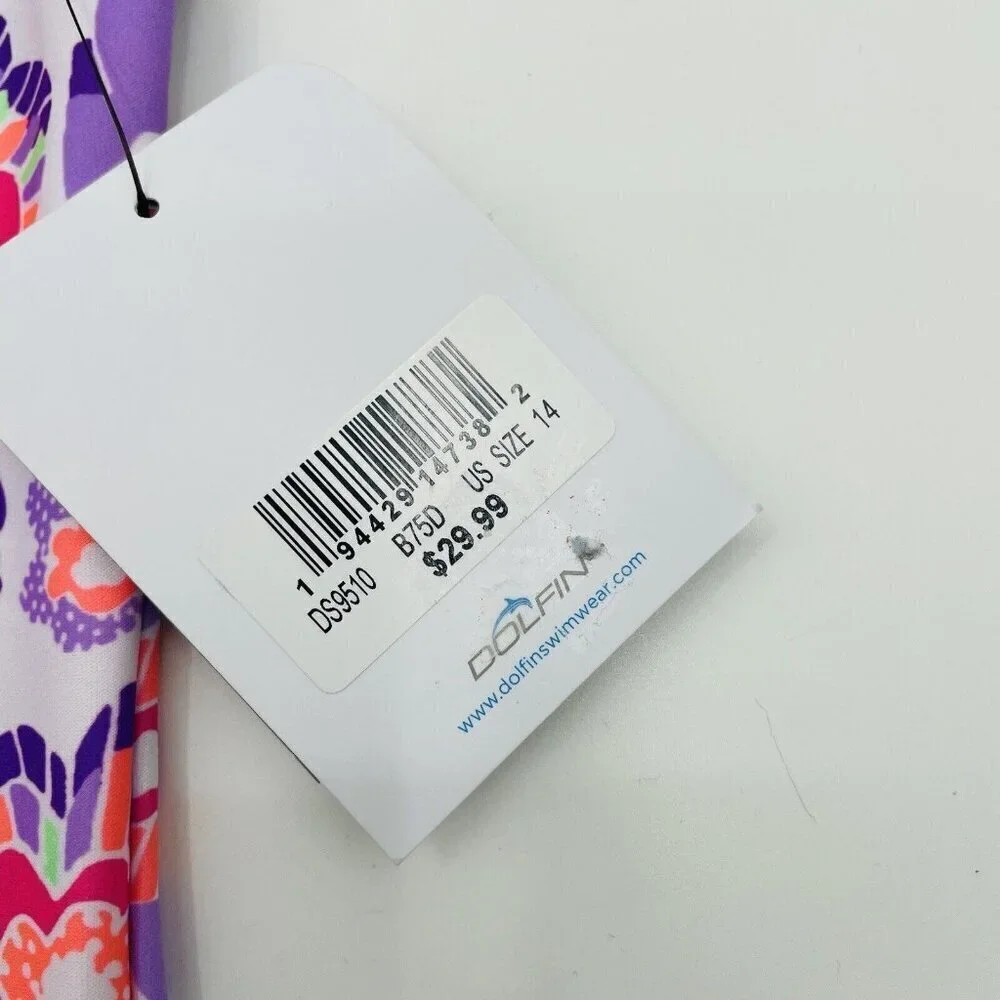 Dolfin Uglies‎ Youth Girls Size 14 Floral Print One Piece Swimsuit DS9510 2509